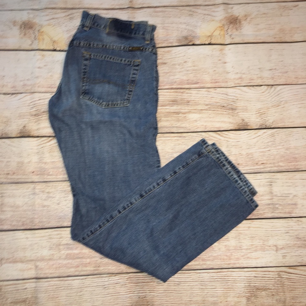 Lucky Button Fly Straight Leg Jeans